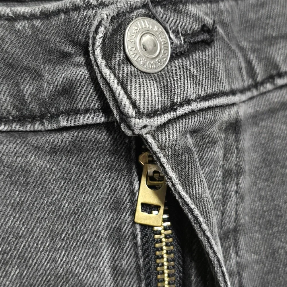 Levi's Men's 514 Straight Flex Jeans 40x30 Graphite Leather Patch Y2K EUC
